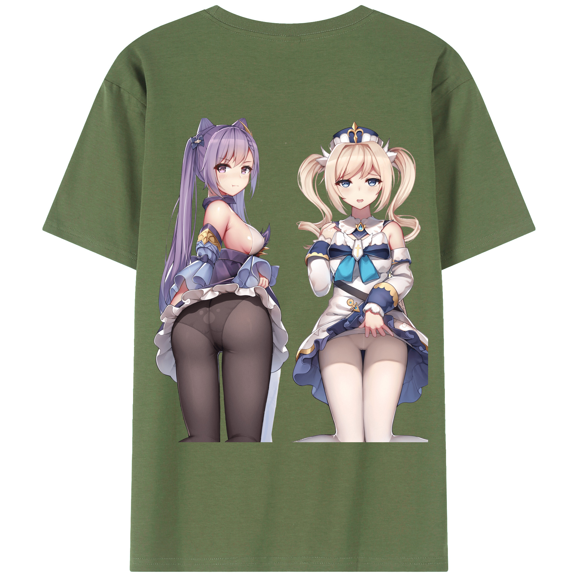 げんし神 刻晴 こくせい genshin Kokusei 綿100％ メンズ半袖Tシャツ（バックプリント） 通気性